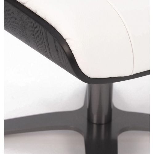 Puf de piel y roble negro - Vega