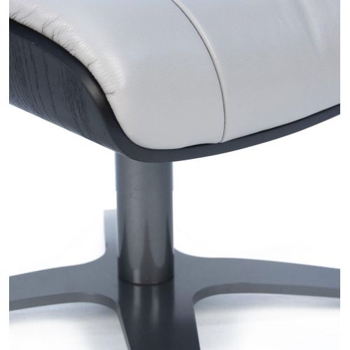 Puf de piel y roble negro - Vega