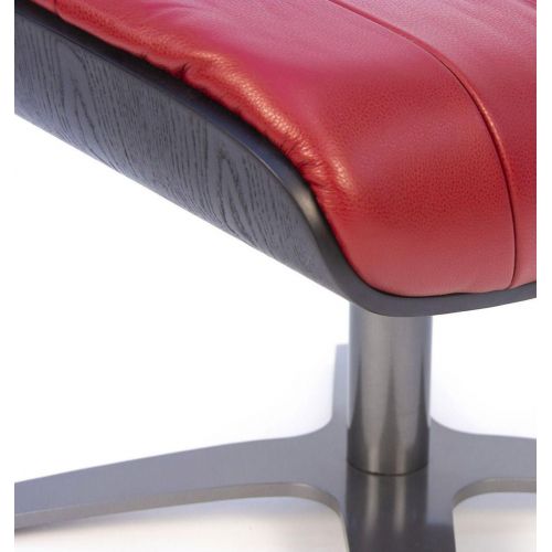 Pouf Cuir et Chêne Noir - Véga