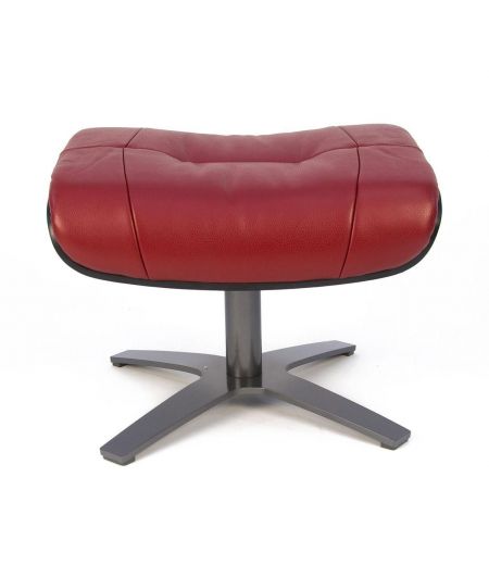 Pouf Cuir et Chêne Noir - Véga