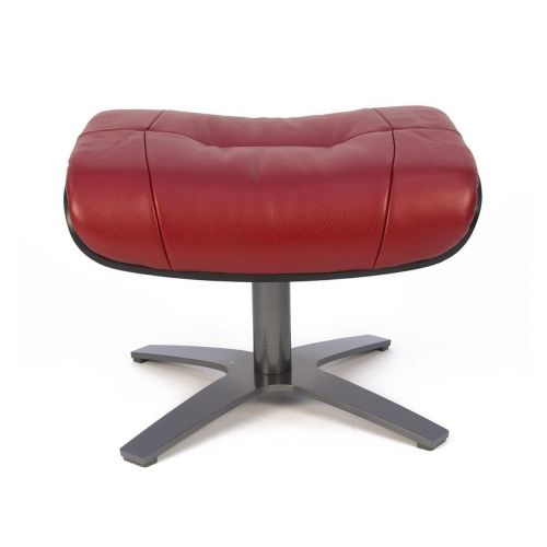 Pouf Cuir et Chêne Noir - Véga