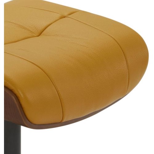 Pouf en cuir et chêne Naturel - Naos