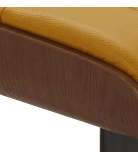 Pouf en cuir et chêne Naturel - Naos