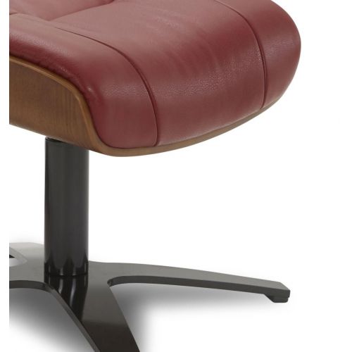 Pouf en cuir et chêne Naturel - Naos