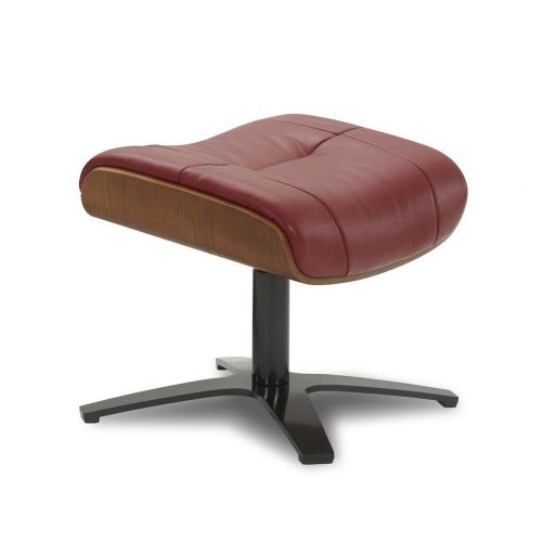 Pouf en cuir et chêne Naturel - Naos