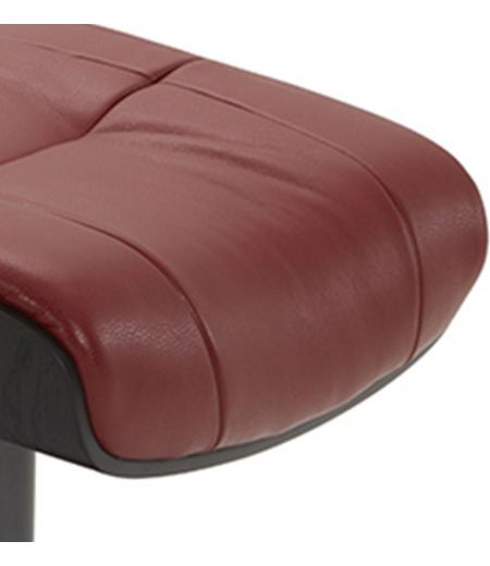 Pouf en cuir et chêne noir - Naos