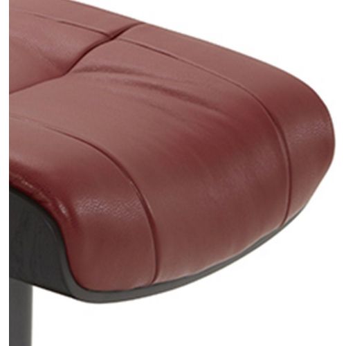 Pouf en cuir et chêne noir - Naos