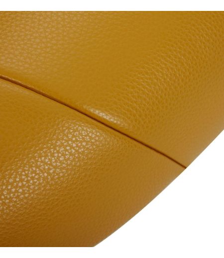 Pouf en cuir et chêne noir - Naos