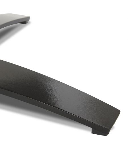 Pouf en cuir et chêne noir - Naos