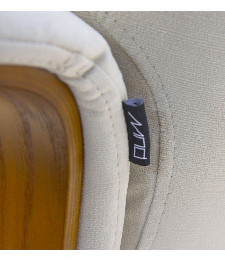 Fauteuil Tissu ou Velours et Chêne Naturel - Véga