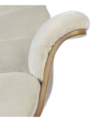 Sillón de tela o terciopelo y roble natural - Vega