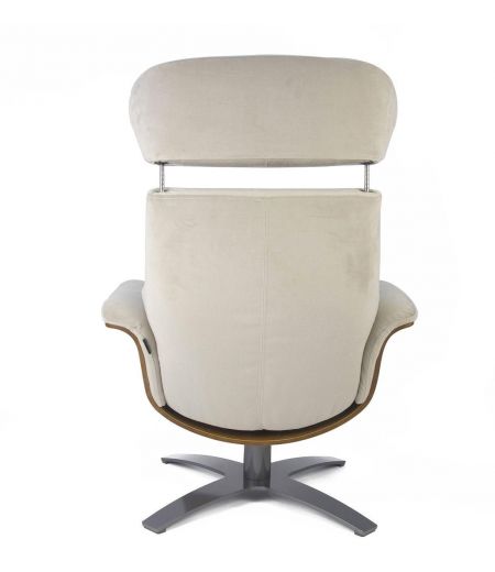 Sillón de tela o terciopelo y roble natural - Vega