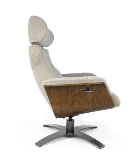 Fauteuil Tissu ou Velours et Chêne Naturel - Véga