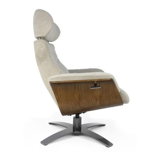 Fauteuil Tissu ou Velours et Chêne Naturel - Véga