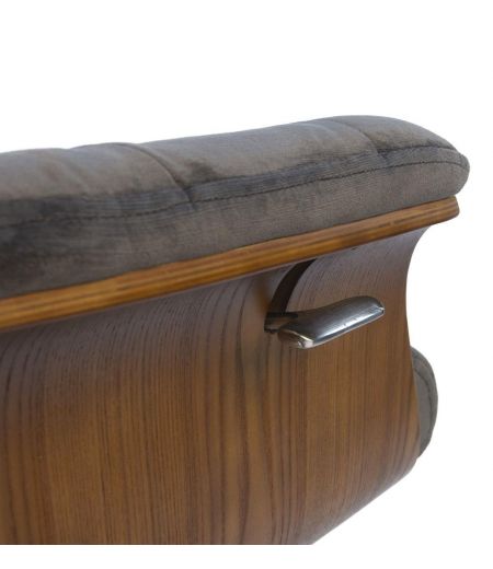 Fauteuil Tissu ou Velours et Chêne Naturel - Véga