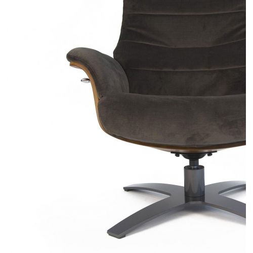 Fauteuil Tissu ou Velours et Chêne Naturel - Véga