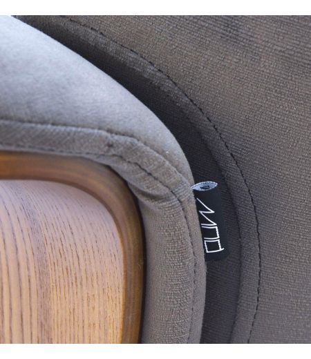 Fauteuil Tissu ou Velours et Chêne Naturel - Véga