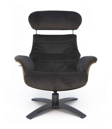 Fauteuil Tissu ou Velours et Chêne Naturel - Véga