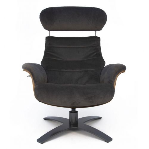 Fauteuil Tissu ou Velours et Chêne Naturel - Véga