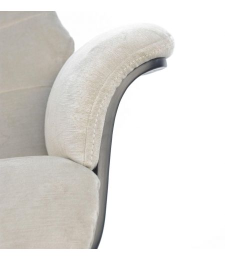 Fauteuil Tissu ou Velours et Chêne Noir - Véga