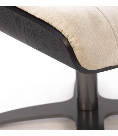 Pouf Velours et Chêne Noir - Véga