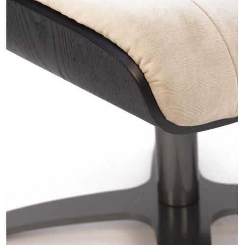 Pouf Velours et Chêne Noir - Véga