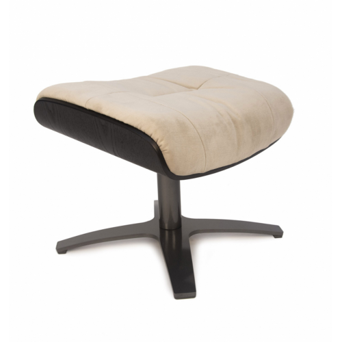 Pouf Velours et Chêne Noir - Véga