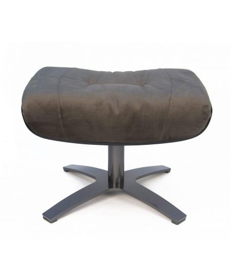 Pouf Velours et Chêne Noir - Véga