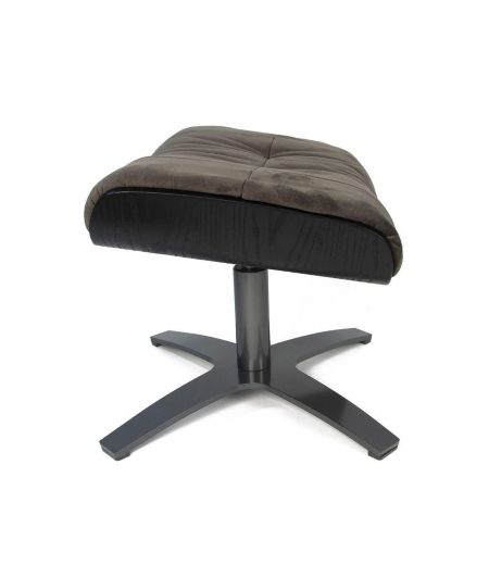 Pouf Velours et Chêne Noir - Véga