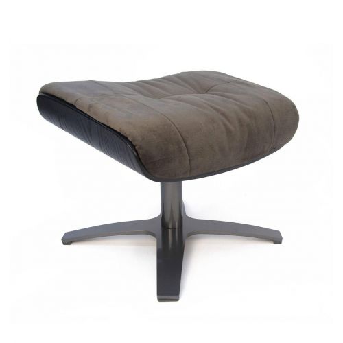 Pouf Velours et Chêne Noir - Véga