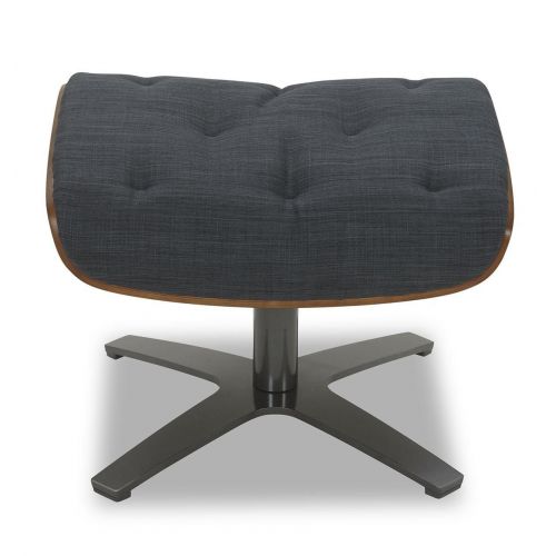 Pouf Tissu et Chêne Naturel - Aludra