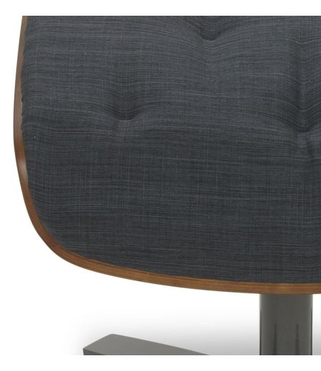 Pouf Tissu et Chêne Naturel - Aludra