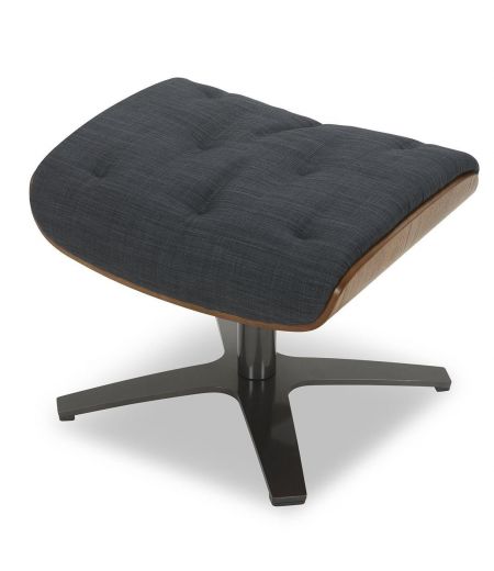 Pouf Tissu et Chêne Naturel - Aludra