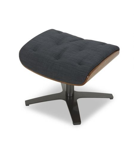 Fabric and Natural Oak Pouffe - Aludra