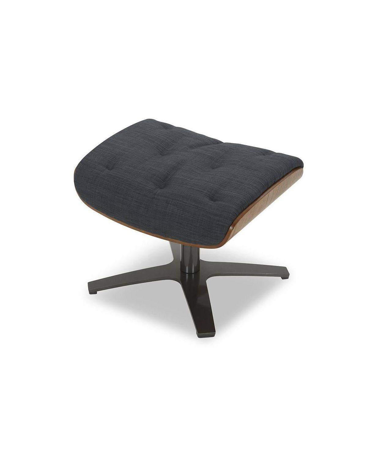 Pouf Tissu et Chêne Naturel - Aludra