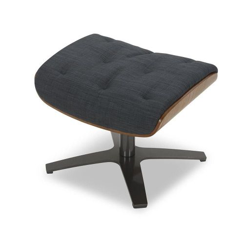 Pouf Tissu et Chêne Naturel - Aludra