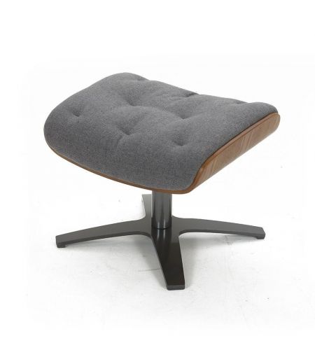 Puf de tela y roble natural - Aludra