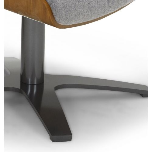 Fabric and Natural Oak Pouffe - Aludra