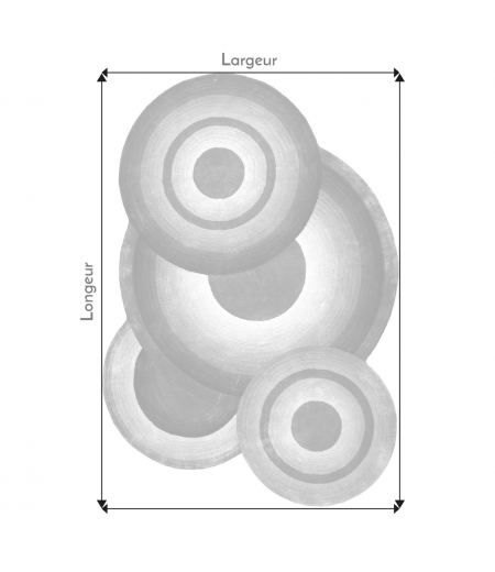 Tapis à motifs ronds Vert Canard, Topaze et Gris - Prelude