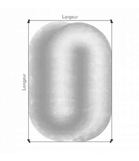 Tapis Ovale Noir et Gris Dégradés - Pure