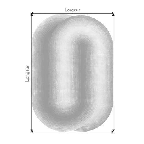 Alfombra redondeada negra y gris - Pure