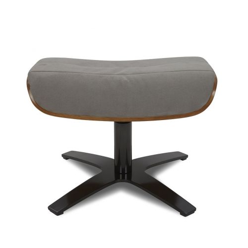 Pouf Tissu ou Velours et Chêne Naturel - Véga