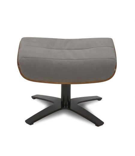 Pouf Tissu ou Velours et Chêne Naturel - Véga