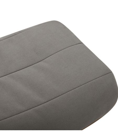 Pouf Tissu ou Velours et Chêne Naturel - Véga