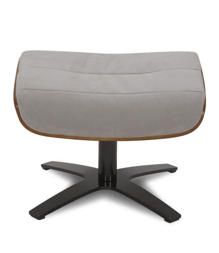 Pouf Tissu ou Velours et Chêne Naturel - Véga