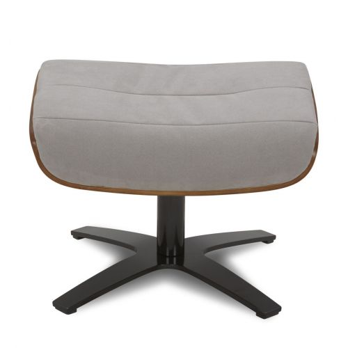 Pouf Tissu ou Velours et Chêne Naturel - Véga