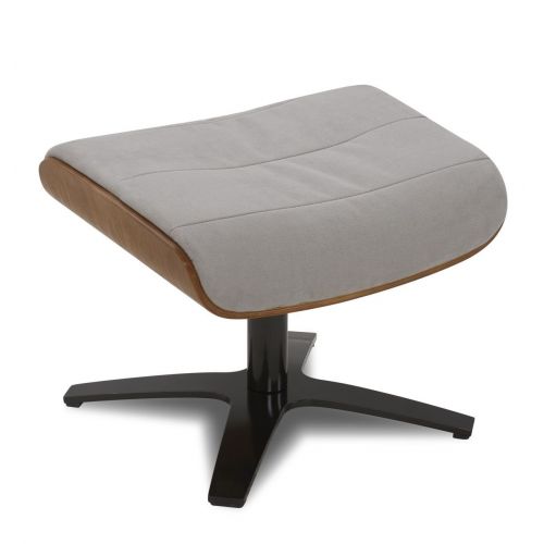 Pouf Tissu ou Velours et Chêne Naturel - Véga