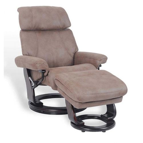 fauteuil -relax-marron- manuel - tissu-microfibre-repose pieds- minorque