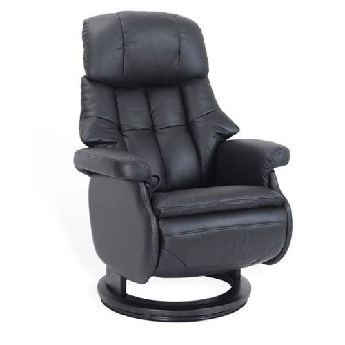 fauteuil - relaxation- confortable - cuir-noir - cosy