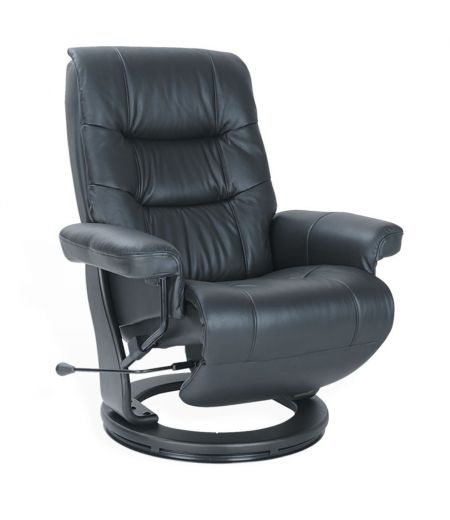 Design Relaxation Armchair in Leather or Microfiber - MAX - Black